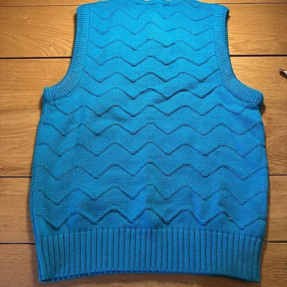 NWT old stock vintage izod Lacoste large teal sweater vest - Picture 11 of 11